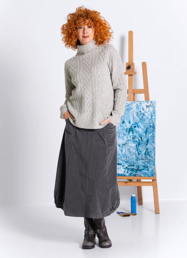 Mottled - knitted sweater - turquoise