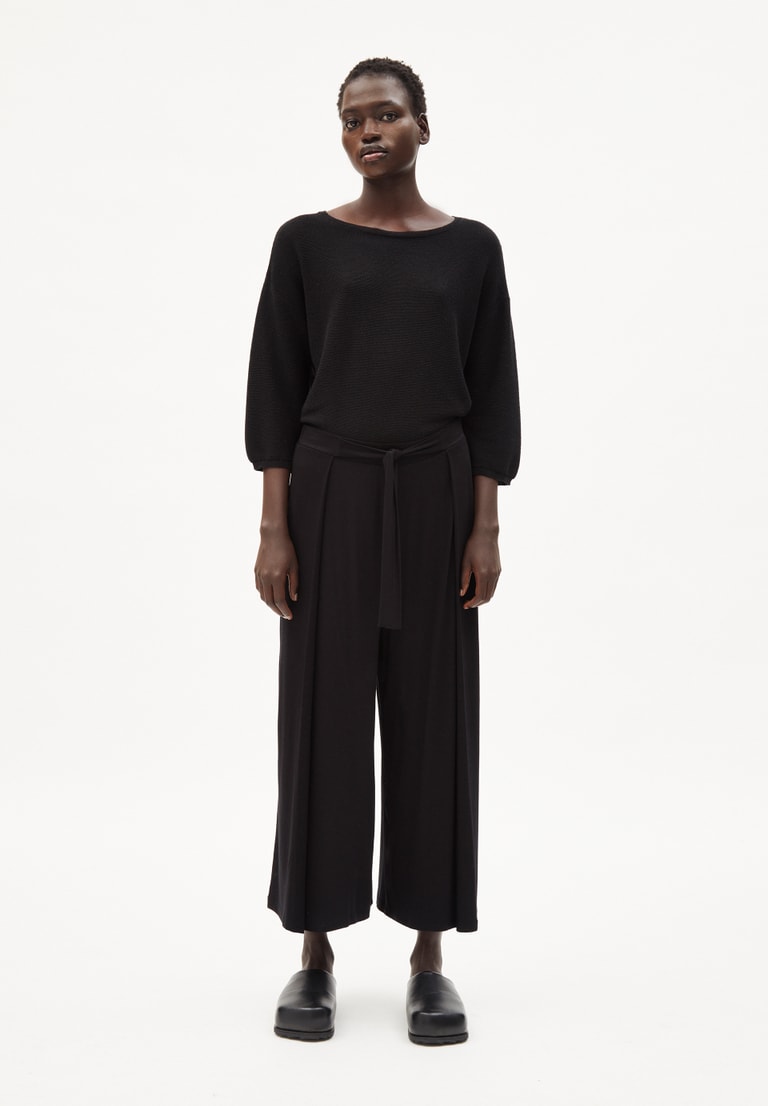 Pants - Check Linaa Solid | Loose Fit | Black