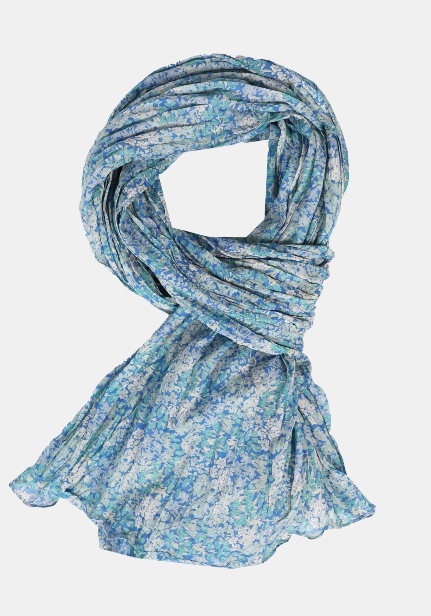 Flach ausgelegter Sorgenfri Sylt Schal Jaltea aus Baumwolle - lapis | Produktdetail‑Flachansicht