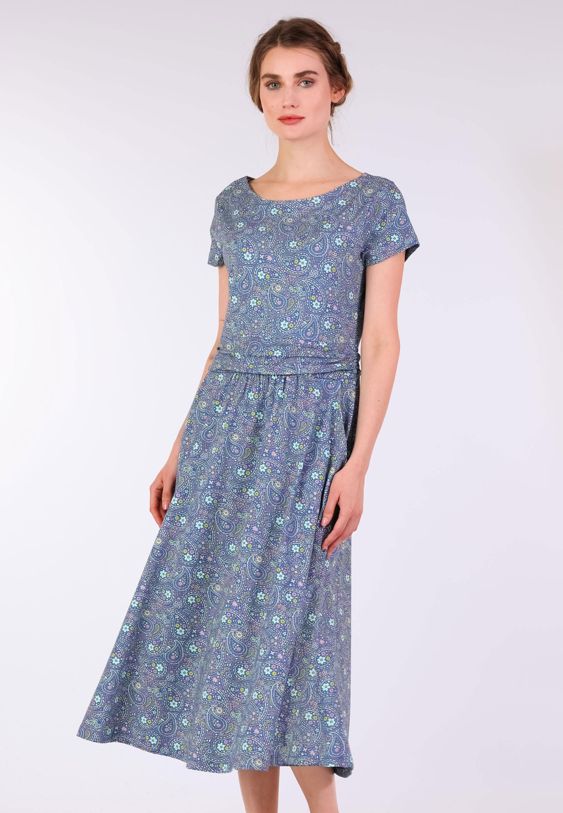 Kleid Malind Flower Paisley - Royal Blue