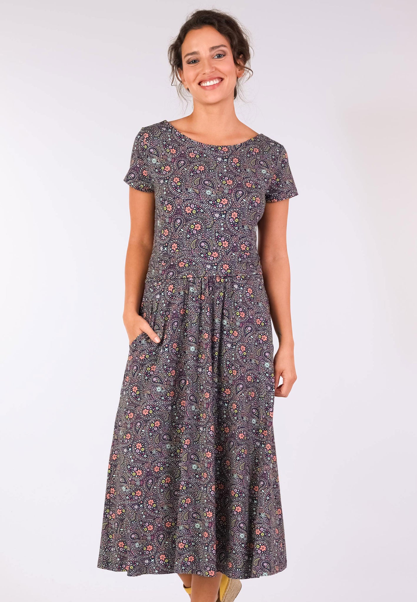 Kleid Malind Flower Paisley - Navy