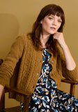 Tressa Merino Blend Cable Knit Cardigan mit Zopfmuster und Knopfverschluss
