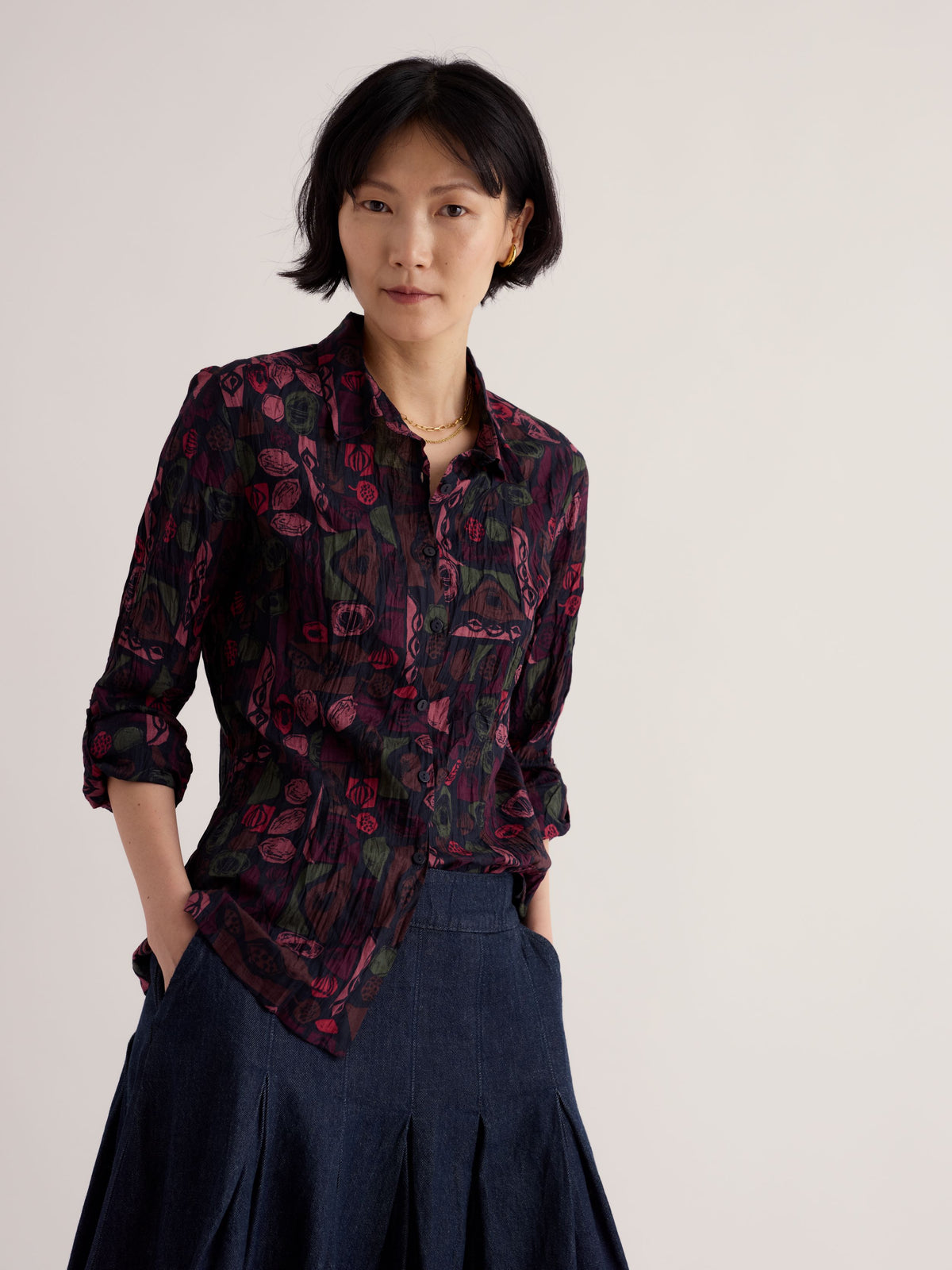 Seasalt Cornwall-Larissa Shirt Sculpted Shapes Dried Rose