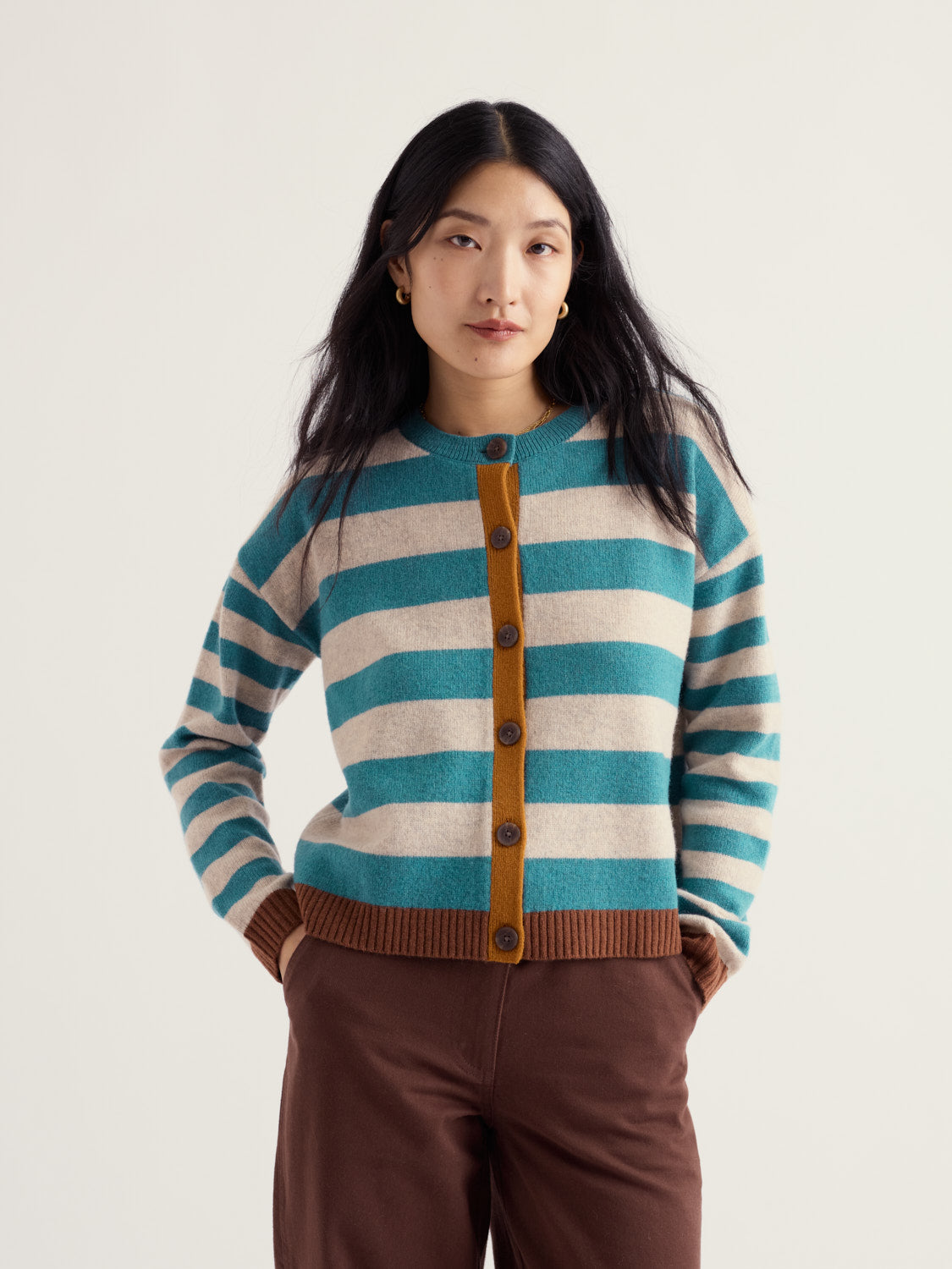 Seasalt Cornwall- Pinwell Cardigan Bright Shape Estuary Mix