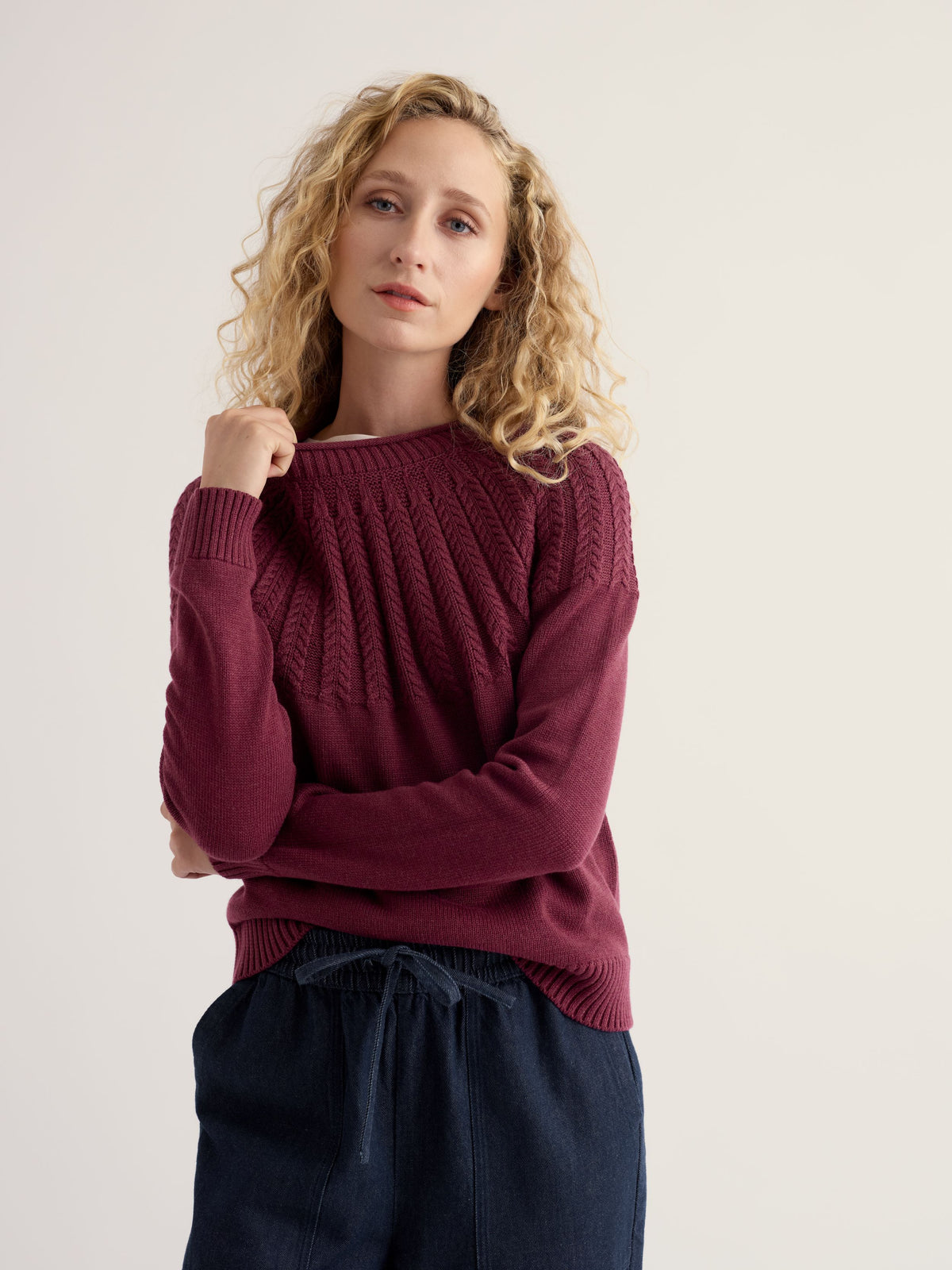 Seasalt Cornwall- Stone Chat Jumper -Plum Berry