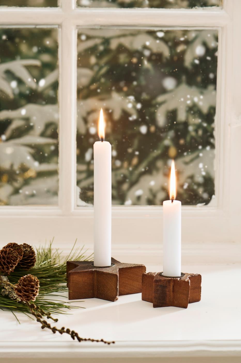 IB Laursen Stern Kerzenständer Unika Holz