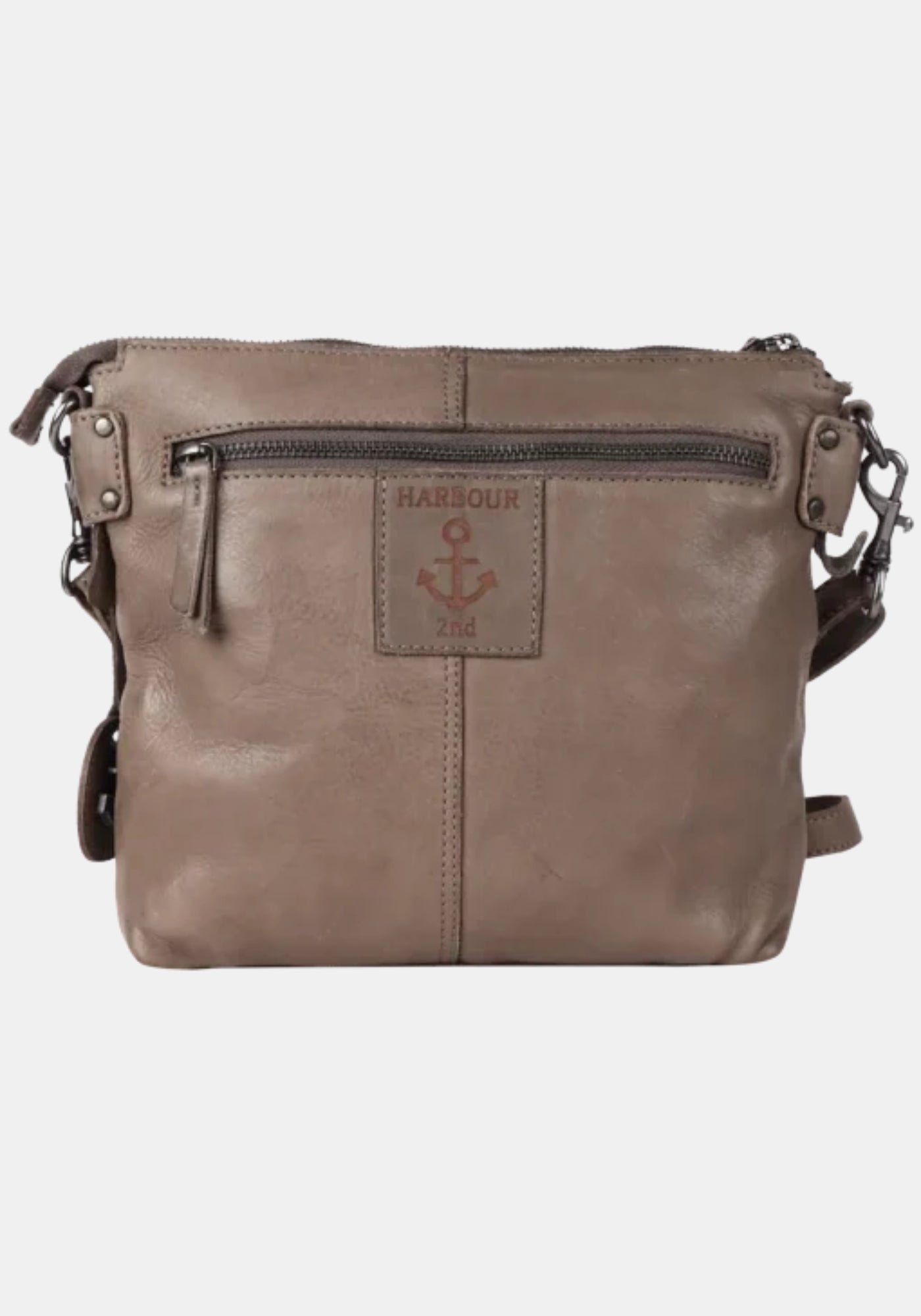 Rückansicht Umhängetasche Isalie Harbour 2nd dusty geschmeidiges Rindleder Anchor Love Kollektion mit hinterem Reißverschlussfach