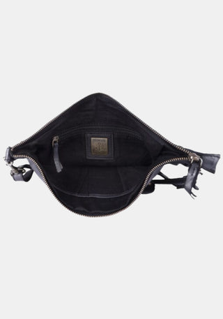 Innenansicht Schultertasche Vera Harbour 2nd – dark ash mit Textilfutter, Reißverschlussfach und zwei Steckfächern | Innenaufnahme