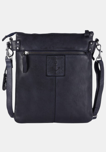 Stillleben Umhängetasche Zora Harbour 2nd aus gewaschenem Rindleder – midnight navy | Anchor Love Kollektion | Vorderansicht