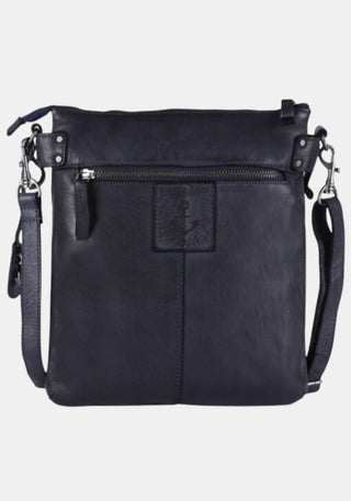 Stillleben Umhängetasche Zora Harbour 2nd aus gewaschenem Rindleder – midnight navy | Anchor Love Kollektion | Vorderansicht