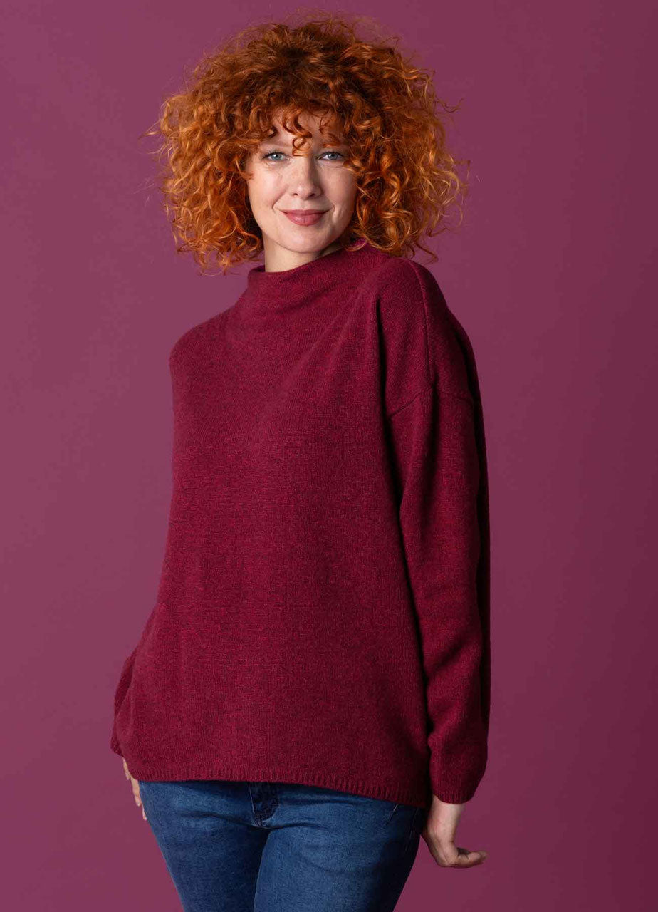 Mottled - knitted sweater - turquoise