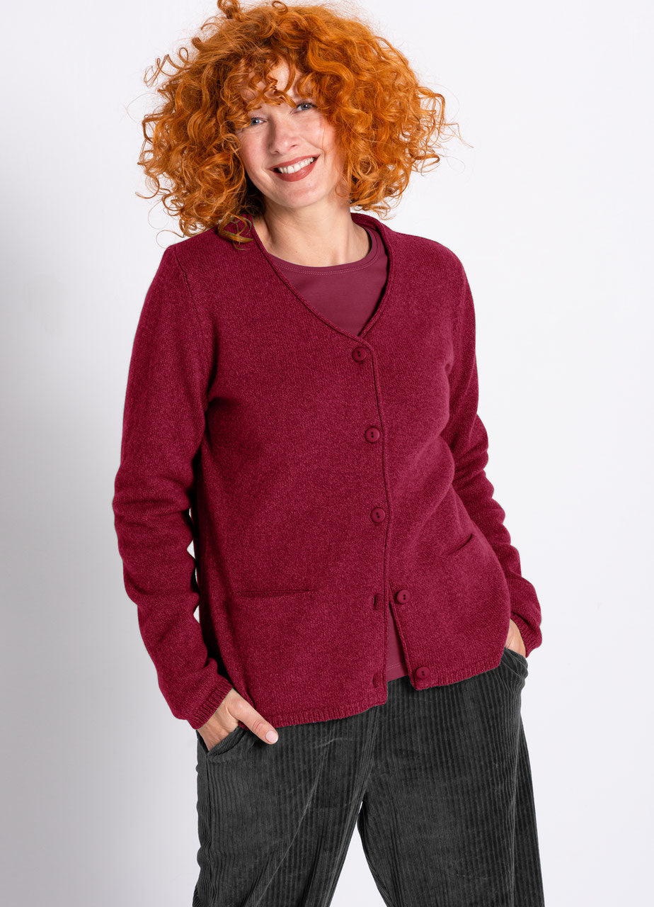 Mottled - Cardigan - red