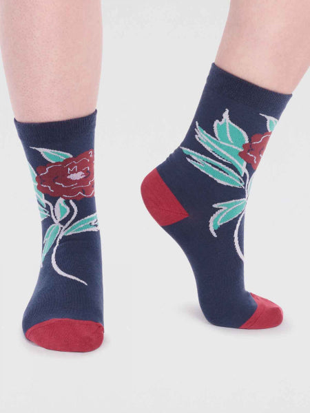 Rossa Cotton Floral Socks Women